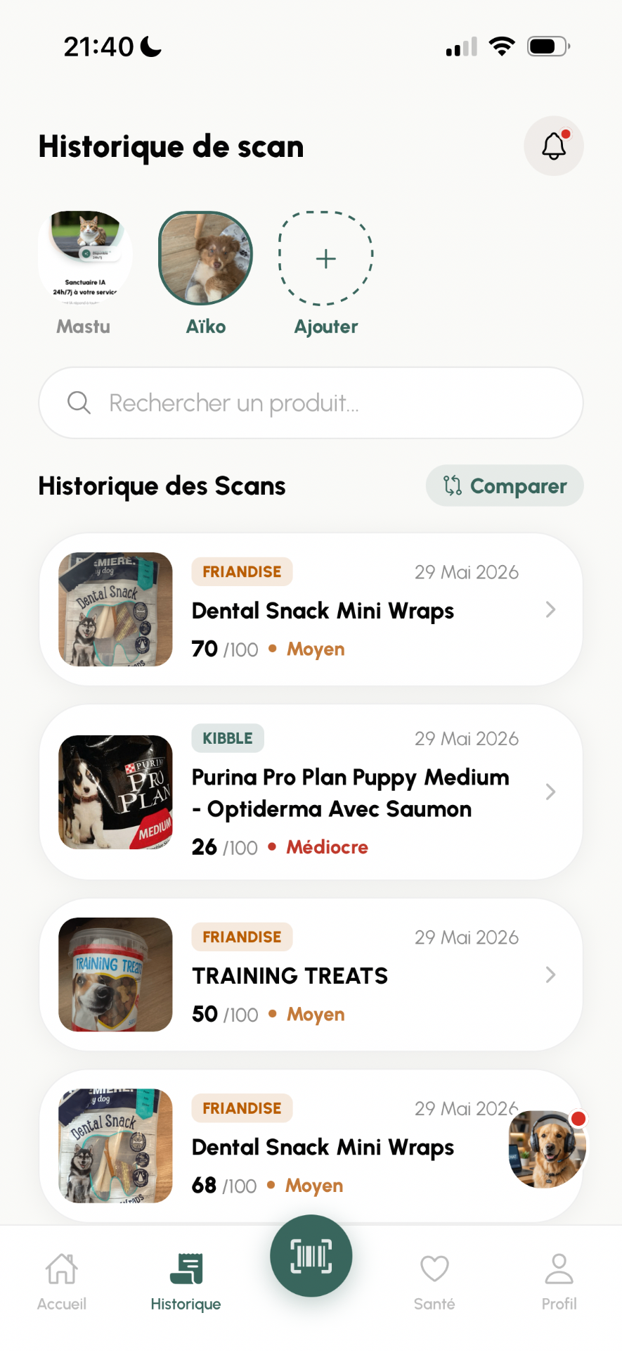 Scan personnalisé